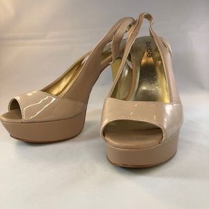Bebe Sz 8 Slingback Platform Heels